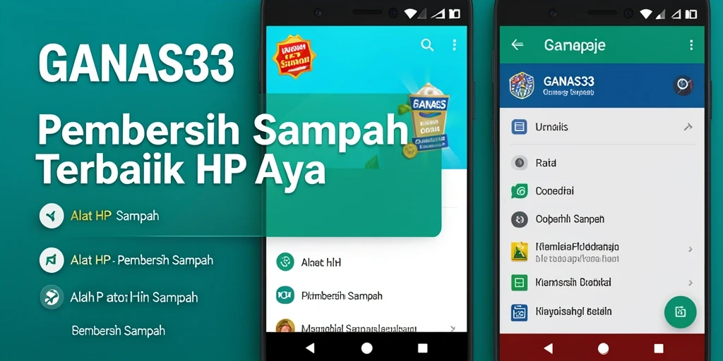 Screenshot antarmuka aplikasi GANAS33 menampilkan fungsi pembersih sampah.