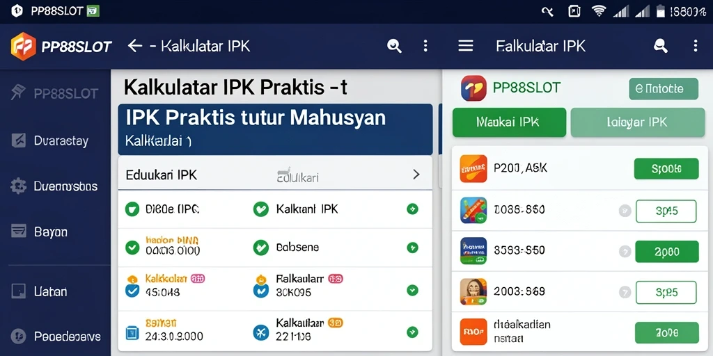 Screenshot antarmuka dan fungsi Kalkulator IPK PP88SLOT.