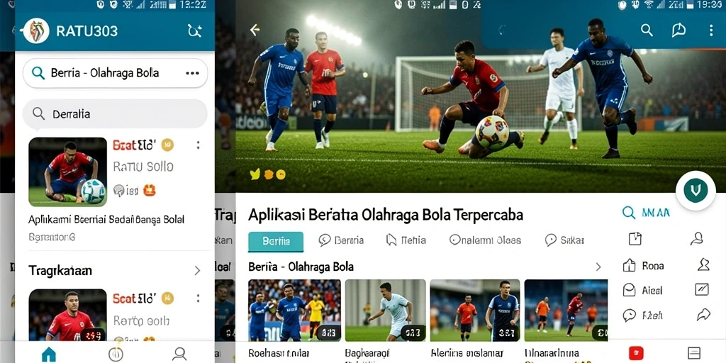 Tampilan antarmuka pengguna aplikasi RATU303 yang informatif tentang Olahraga Bola.