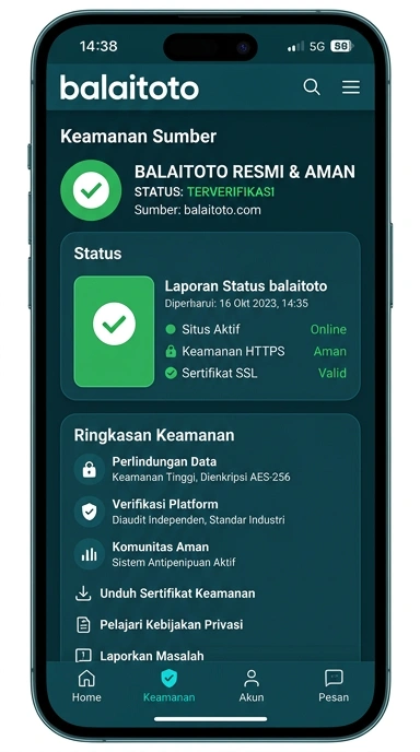 Tampilan kanal resmi balaitoto